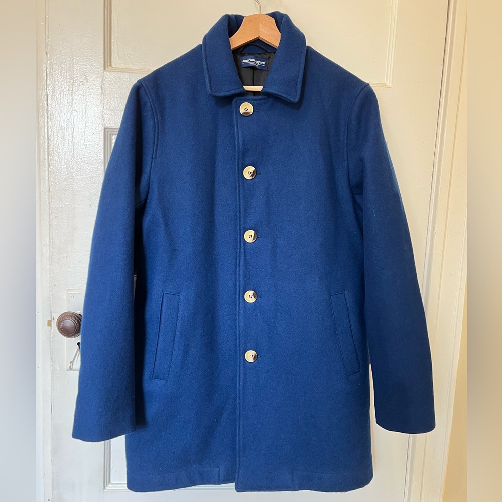 American Apparel Blue Wool Coat